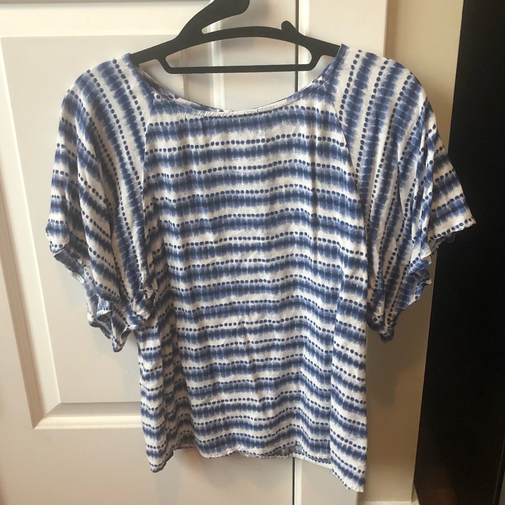 Blue striped summer blouse